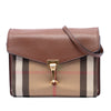 Burberry Small Leather and House Check Canvas Derby Macken Crossbody Secondhand
