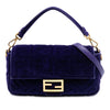 Secondhand Fendi Zucca Embossed Velvet Baguette Satchel