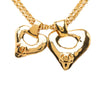 Chanel CC Gold Plated Double Heart Pendant Necklace Secondhand