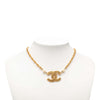 Chanel Gold Plated Faux Pearl CC Pendant Necklace Secondhand