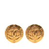 Chanel CC Gold Plated Round Clip On Earrings Secondhand