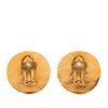 Chanel CC Gold Plated Round Clip On Earrings Secondhand