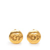 Chanel CC Gold Plated Round Clip On Earrings Secondhand