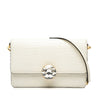 Miu Miu Croc Embossed Leather Crystal Solitaire Crossbody Secondhand