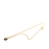Dior Gold Plated Enamel Strass Tear Drop Pendant Necklace Secondhand
