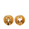 Chanel CC Gold Plated Round Clip On Earrings Secondhand