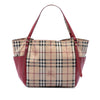 Burberry Small Leather Trimmed Haymarket Check Coated Canvas Canterbury Tote Secondhand