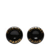 Chanel CC Resin and Brass Logo Print Clip On Earrings Secondhand