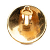 Chanel CC Gold Plated Enamel Round Clip On Earrings Secondhand