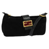 Secondhand Fendi Mamma Baguette Black Suede Bag