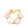 Chanel Gold Plated CC Mother of Pearl Cuff Bracelet Secondhand
