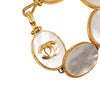 Chanel Gold Plated CC Mother of Pearl Cuff Bracelet Secondhand
