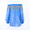 second hand Yves Saint Laurent Top And Blue Floral Silk Skirt Set