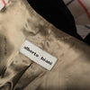 Secondhand Alberto Biani White Grid Coat with Black Collar - '10s