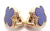 Van Cleef & Arpels Vintage Lapis Lazuli Alhambra Yellow Gold Earrings Secondhand