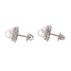 Vintage White Gold Pearl & Diamond Floral Earrings