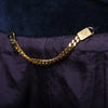 Secondhand Blumarine Navy Velvet Skirt Suit With Fur Cuffs - '00s