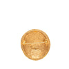 Chanel CC Gold Plated Round Pin Brooch Secondhand