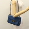 Secondhand Fendi Bebaguette Blue Leather Bag