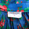 second hand Yves Saint Laurent Top And Blue Floral Silk Skirt Set
