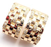 Cartier Maillon Panthere Diamond 5 Row Hoop Yellow Gold Earrings Secondhand