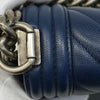 Secondhand Chanel Boy Navy Leather Bag