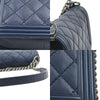 Secondhand Chanel Boy Navy Leather Bag