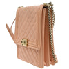 Secondhand Chanel Boy Pink Leather Bag