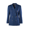 second hand State of Claude Montana Vintage Navy Blue Double-Breasted Skirt Suit- '80s