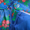 second hand Yves Saint Laurent Top And Blue Floral Silk Skirt Set