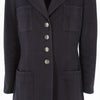 Chanel Navy Blue Ribbed Cotton Jacket - '90s Second hand