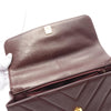 Secondhand Chanel Coco Handle Burgundy Leather Bag
