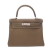 Secondhand Hermès Kelly 28 Grey Leather Bag
