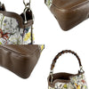 Secondhand Gucci Bamboo White Canvas, Leather Bag