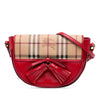 Burberry Patent and Haymarket Check Coated Canvas Maydown Crossbody Secondhand