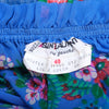 Secondhand Yves Saint Laurent Top And Blue Floral Silk Skirt Set - '70s