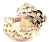 Cartier Maillon Panthere Diamond 5 Row Hoop Yellow Gold Earrings Secondhand