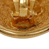Secondhand Chanel CC Gold Plated Quilted Round Clip On Earrings