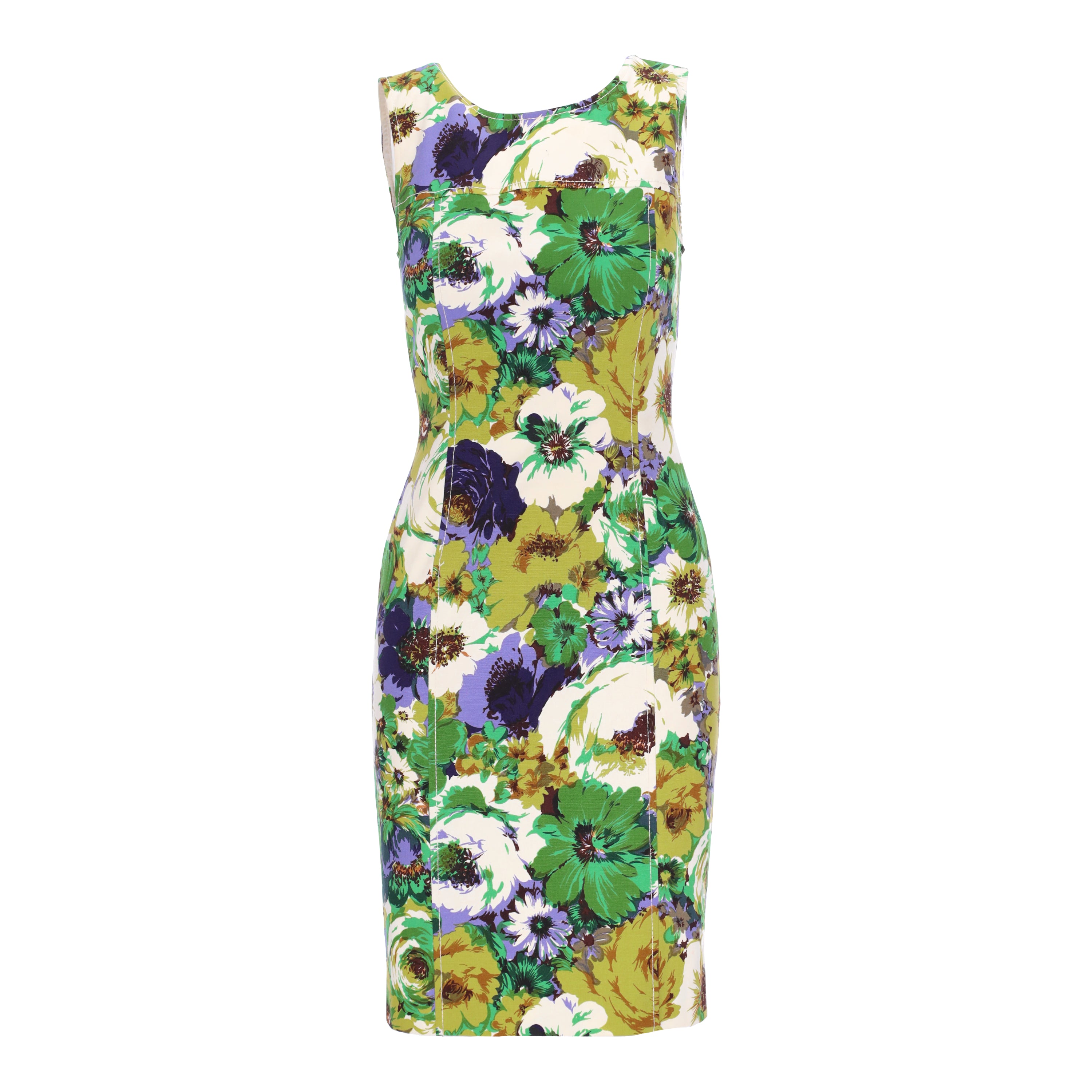 Blumarine Green Sleeveless Floral Dress 10s Blumarine Green Sleeveless Floral Dress 10s