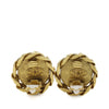 Chanel CC Gold Plated Strass Round Clip On Earrings Secondhand