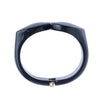 Secondhand Sculptural Black Resin Cuff with Gold-Tone Closure - '00s