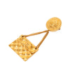 Chanel CC Gold Plated Quilted Flap Bag Medallion Brooch Secondhand