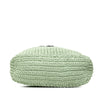 Secondhand Prada Small Raffia Effect Crochet Embroidered Logo Tote