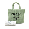 Prada Small Raffia Effect Crochet Embroidered Logo Tote Secondhand