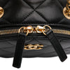 Chanel Quilted Lambskin Oval Logo Chain Top Handle Round Clutch on Chain Secondhand