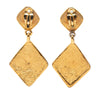 Chanel CC Gold Plated Diamond Drop Clip On Earrings Secondhand