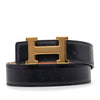 Hermès Box Calf and Courchevel Constance H Reversible Belt Secondhand
