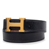 Hermès Box Calf and Courchevel Constance H Reversible Belt Secondhand