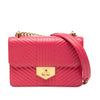Secondhand Prada Soft Calf Chevron Impunture Turn Lock Chain Crossbody