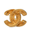 Chanel CC Gold Plated Quilted Brooch Secondhand